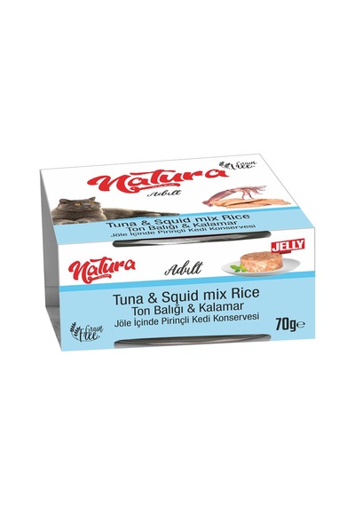 Natura Ton Balıklı Kalamarlı Yetişkin Kedi Konservesi 70 Gr