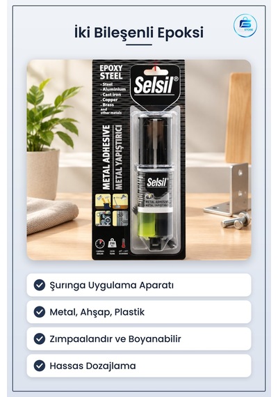 Epoksi Yapıştırıcı Şırınga Metal Ahşap Plastik İçin İki Bileşenli