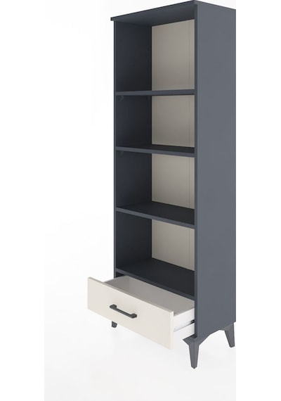 Arges Dolap 4 Raflı Tek Çekmeceli 60x30x163 Antrasit-aytaşı Antrasit