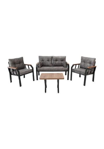 Tu Tienda Nergiz 2 1 1 Sehpa Bahçe Balkon Mobilyası,koyu Gri Gri