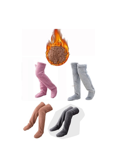 Sauna Suit Pembe Sock Peluş Uyku Çorabı Welsoft Diz Üstü Oda Çorabı Ayak Isıtıcı Uzun Gonç Çorap Pembe