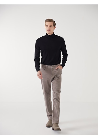 Lcwaıkıkı Classic Bej Standart Kalıp Kadife Erkek Chino Pantolon