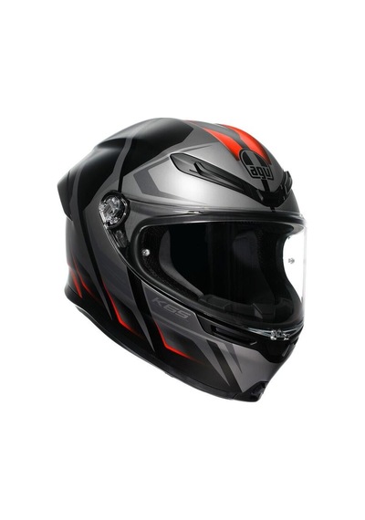 Agv K1 E2206 Lyzard Matt Siyah Gri Kırmızı  Motosiklet Kaskı