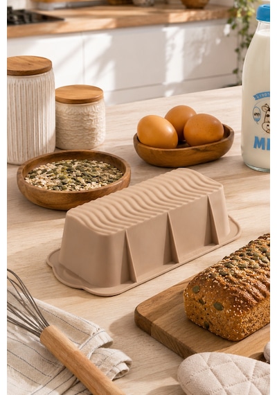 Porsima 2li Silikon Ekmek Kalıbı Kek Kalıbı Seti Krem