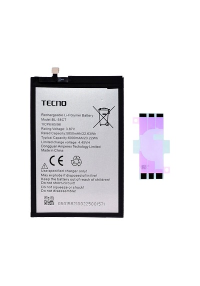 Tecno Spark 7t Bl-58ct Batarya Pil Telefon Bataryası Pil Bandı Yanında