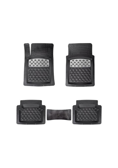 5 Parça Tam Set Paspas Takımı Üniversal Havuzlu Her Araca Uyumlu Kaymaz Taban Kesilebilir Tiger Chrome Gümüş 071650 1 Adet