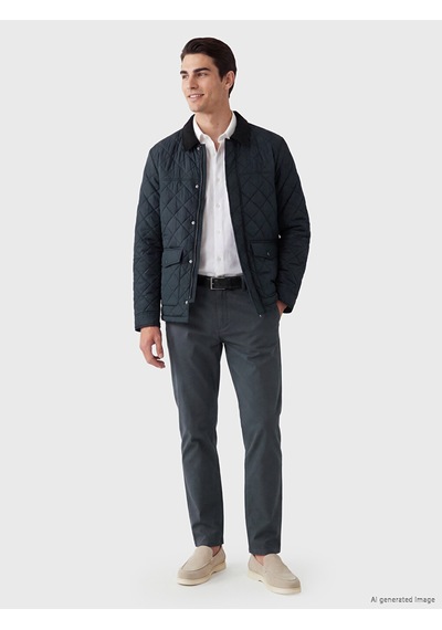 Lcwaıkıkı Classic Lacivert Regular Fit Kadife Yaka Erkek Şişme Mont