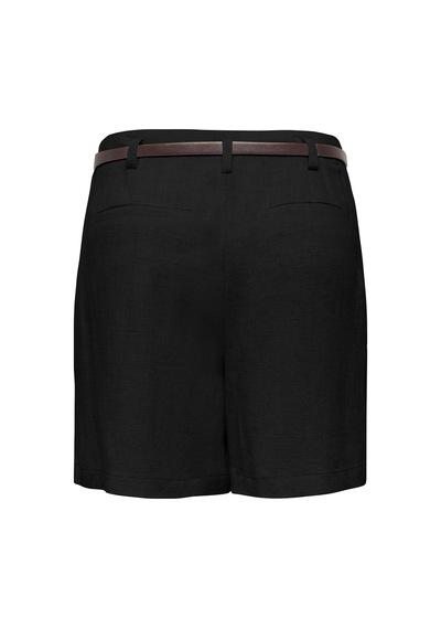 Only Onlsiesta Keten Karışımlı Regular Fit Kemer Detaylı Short Bayan Short 15367413 Siyah