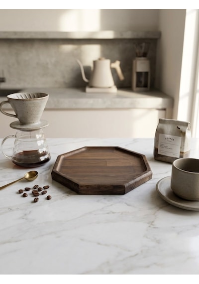 Fam Wood Art Doğal Ahşap Nihale, Banyo Düzenleyici-aksesuar Organizeri, Çok Amaçlı Stand Kahverengi