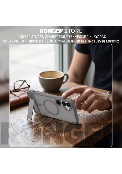 Frost-stand Samsung Galaxy S25 Fe İçin Kılıf Yatay Stantlı Manyetik Magsafe İle Uyumlu S25 Fe Koruyucu Darbeye Dayanıklı Arkası Sert Ve Yarı Saydam Samsung S25 Fe Kılıf Mavi