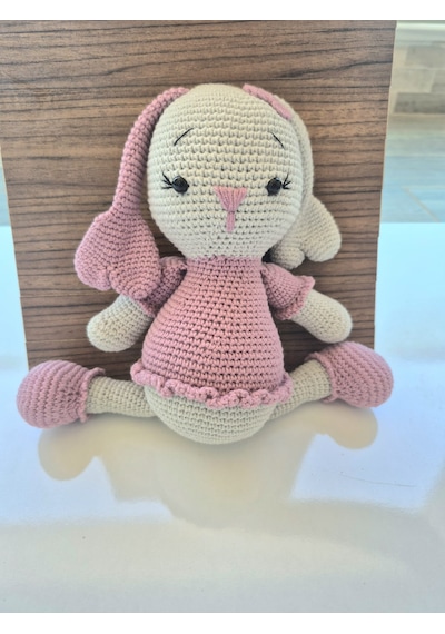 Sevimli Tavşan Amigurumi Gri-Pembe
