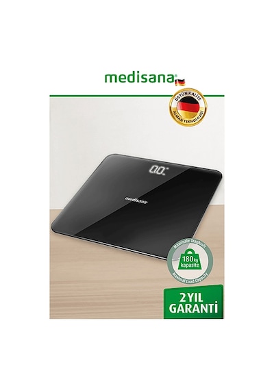 Medısana 38200 Dijital Cam Baskül Siyah