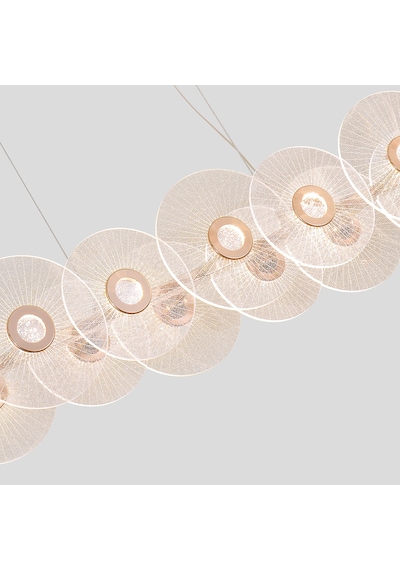 Vetro 18'li Sıralı Led Salon Avize Gold