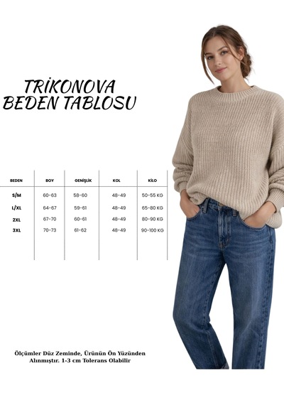 Trikonova Oversize Triko Kazak Bej