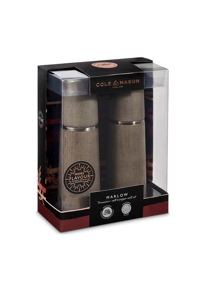 Cole & Mason Marlow Tuz Ve Karabiber Değirmeni, 2'li Set Manuel, Kayın Ağacı, 18,8 Cm, Precision+ Seramik Öğütüc Diğer
