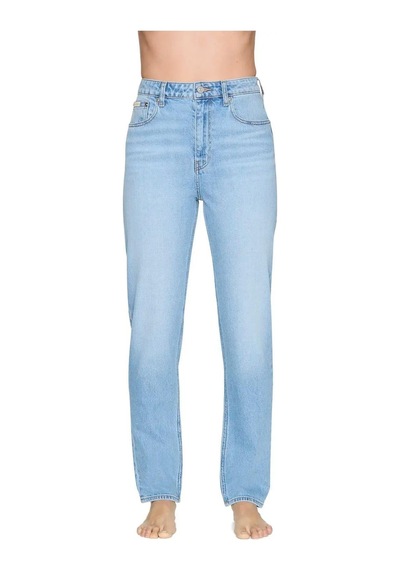 Calvin Klein New Mom Jean Panama Kadın Mavi Kot Pantolon-14793