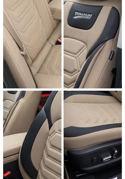 Titanyum Serisi Lüks Keten Oto Koltuk Kılıfı- Hyundai İ20-i30-accent-blue-era-getz Uyumlu Bej