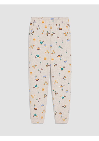 Lcw Dream Bej Beli Lastikli Desenli Kadın Pijama Altı