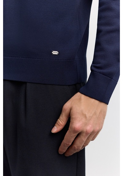 Avva Erkek Lacivert Bisiklet Yaka Rayon Karışımlı Regular Fit Kazak B005026