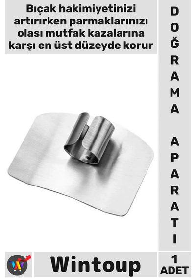Mutfak Şef Tipi Mutfak Kesim Ayarlı Paslanmaz Çelik Parmak Koruyucu Doğrama Güvenlik Aparatı