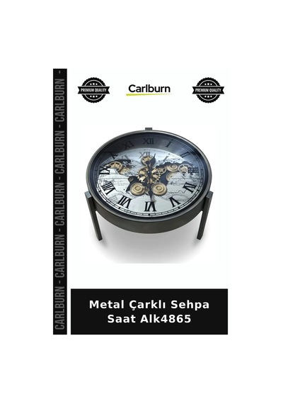 Metal Çarklı Sehpa Saat Hediyelik Eşya Masa Saati Çok Renkli