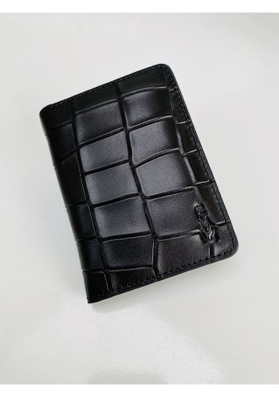 Roan Hakiki Deri Minimal Kartlık/kartvizitlik Siyah Kroki