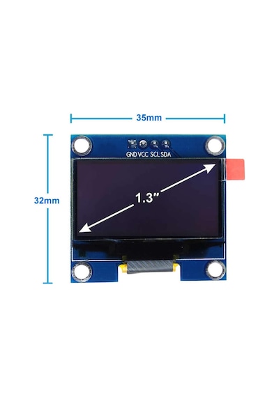 1.3 Inch Iıc Mavi Oled Lcd Modül I2c Seri 1.3 Ssh1106 Dc 3.3v 5v 128x64 Pixel Grafik