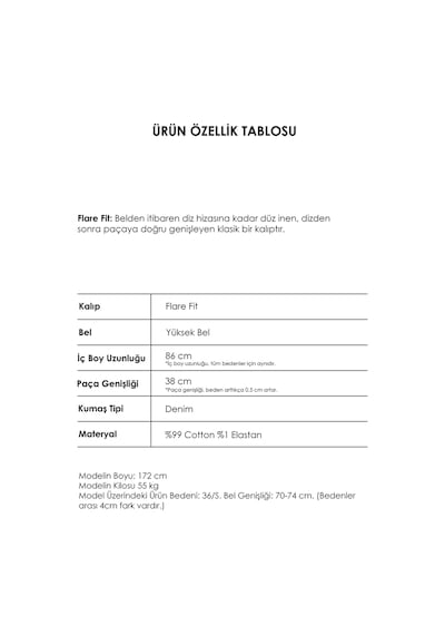 Itsbasic Kadın Koyu Mavi Renk 2w5-5 Mry Flare Fit Komfort Kumaş İç Boy 83cm Denim Jean