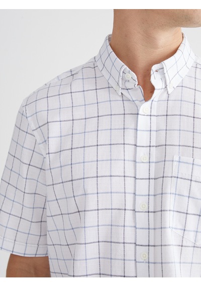 Lcwaıkıkı Classic Mavi Regular Fit Ekose Armürlü Erkek Gömlek