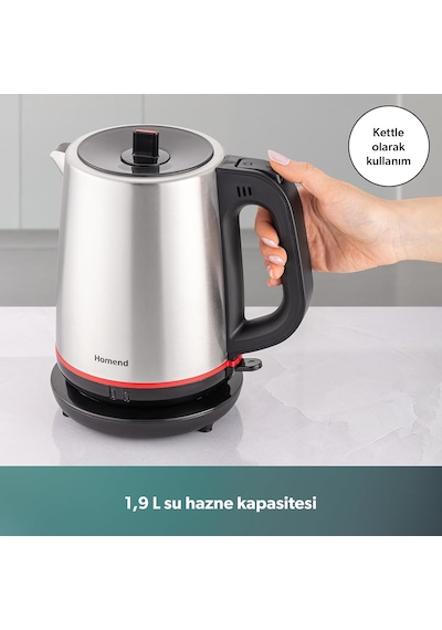 Royaltea 1711h Çelik Çay Makinesi Inox Siyah
