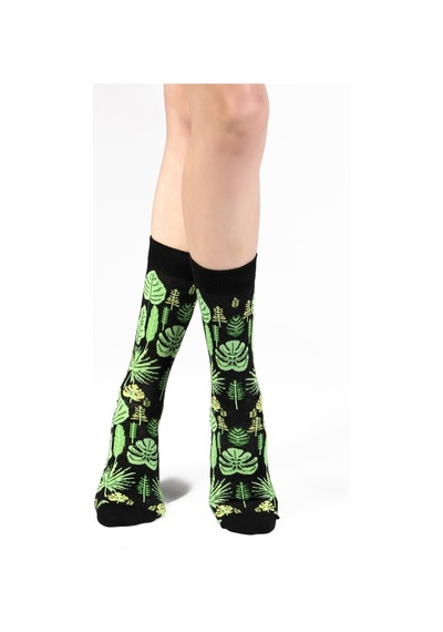 Ozzy Socks Leaf Desenli Çorap Yeşil