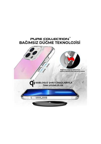 Bix Apple Uyumlu iPhone 13 Pro Max Pure Rainbow Renk Geçişli Şeffaf Kılıf Çizilmeye Dayanıklı Darbe Emici Parmak İzi Önleyici Pembe Bix Apple Uyumlu iPhone 13 Pro Max Pure Rainbow Renk Geçişli Şeffaf Kılıf Çizilmeye Dayanıklı Darbe Emici Parmak İzi Önleyici Pembe