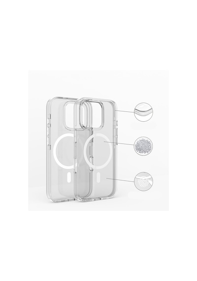Apple Uyumlu iPhone 16 Pro Kılıf M-safe Şarj Özellikli Kamera Korumalı Zore Kripto Kapak Şeffaf