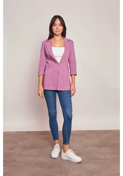 Kapri Truvakar Kol Süs Cepli Kopçalı Ofis Blazer Likralı Kumaş Blazer Ceket-gülkurusu Gül Kurusu Kapri Truvakar Kol Süs Cepli Kopçalı Ofis Blazer Likralı Kumaş Blazer Ceket-gülkurusu Gül Kurusu