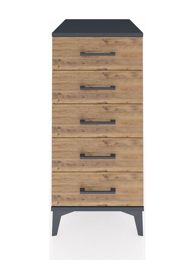 Kronos Komodin 5 Çekmeceli 44x59x96 Antrasit-çam Antrasit