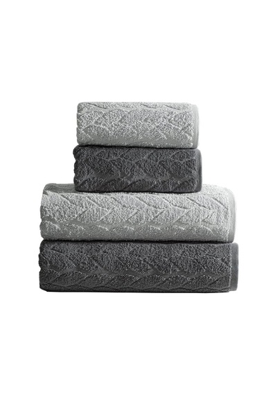 Mürdüm Home Sarmaşık Çift Renk Banyo Havlusu, 4'lü Paket 2 Parça 70x140 ,2 Parça 50x90 Yumuşak Ve Emici, Kaliteli Günlük Kullanıma Uygun%100 Pamuk Havlu Antrasit-gri Sku: Zeusb09x5qtg7l 4 Renk
