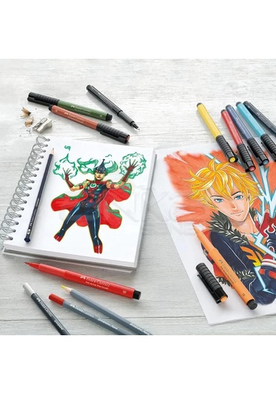 Faber Castell 6 Pitt Artist Pen Manga Shonen Set 167157 Çok Renkli
