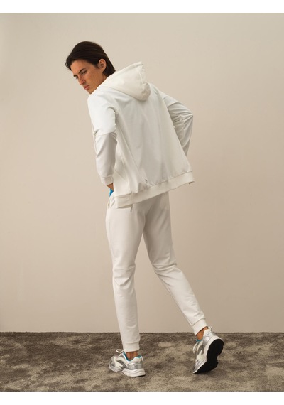 Xint Kırık Beyaz Pamuk Dokulu Slim Fit Sweatmont 350168