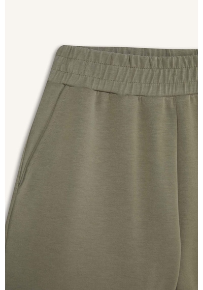 Defacto Defactofit Standart Fit Sporcu Kısa Paça Modal Şort F5001ax25smkh465 Haki