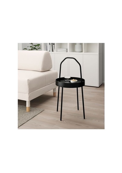 Ikea Burvık Yan Sehpa, Siyah, 38 Cm