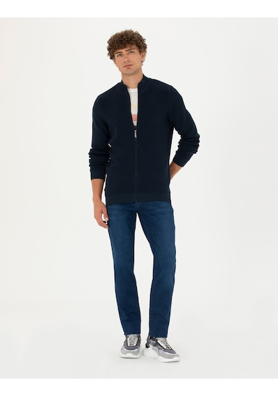 Pierre Cardin Erkek Lacivert Melanj Hırka Triko 50278100-vr120 Lacivert Melanj