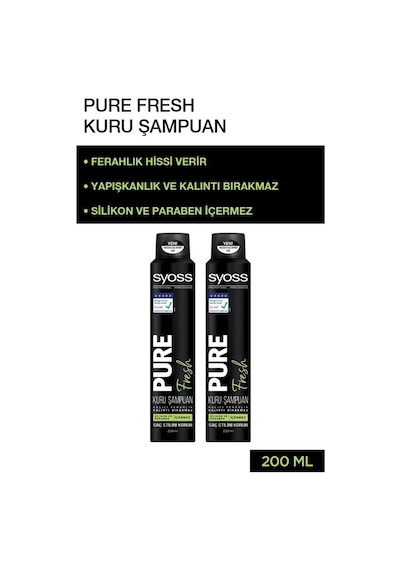 Syoss Pure Fresh Kuru Şampuan 2 x 200 ML