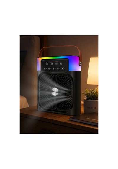 Usb Şarjlı Masaüstü Sprey Fan Taşınabilir Serinletici Rgb Işıklı Mini Klima - Hs08371828-2 Renkli