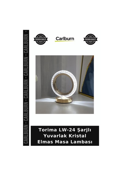 Premium Torima Lw-24 Şarjlı Yuvarlak Kristal Elmas Masa Lambası Ev Dekoru Masaüstü Işık Pratik Lamba Diğer