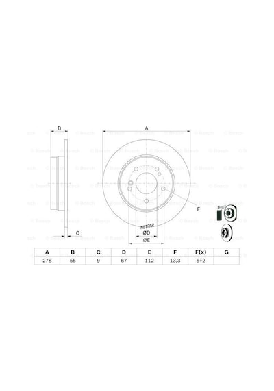 Mercedes C 203 C220Cdı 2.2 2003-2007 Bosch Arka Disk 2 Adet N11.2000