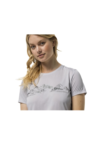 Jack Wolfskin Crosstrail Graphic Kadın Tişört Beyaz