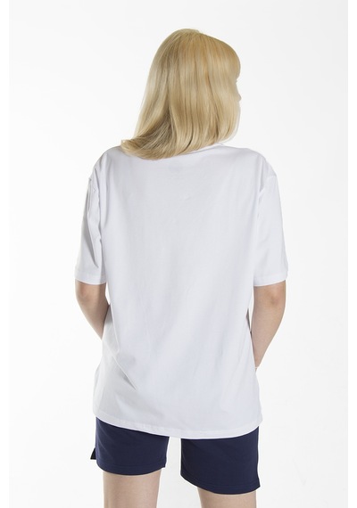 Kadın Beyaz Basic Bisiklet Yaka Oversize Pamuklu T-shirt Beyaz Kadın Beyaz Basic Bisiklet Yaka Oversize Pamuklu T-shirt Beyaz