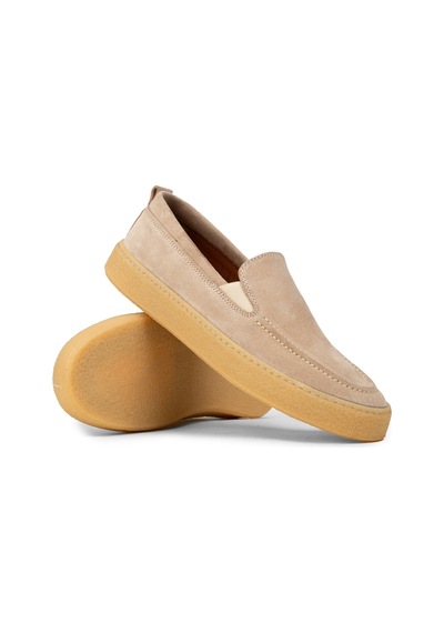 Deery Erkek Hakiki Süet Bej Loafer Ayakkabı - 02047mbejc01