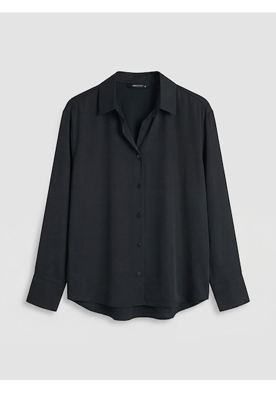 Lcw Studıo Siyah Regular Fit Kadın Gömlek