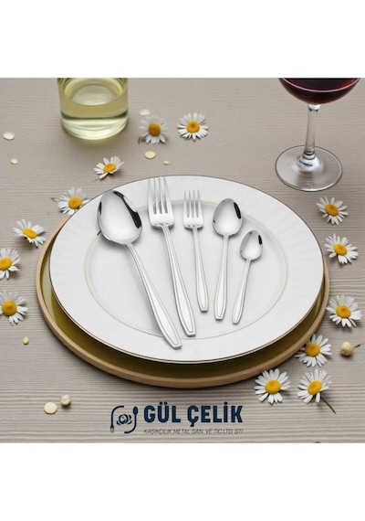 Çatal Kaşık Seti 30 Parça 6 Kişilik Kordon Model 18/0 Kalite 18/0 Paslanmaz Çelik
